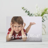 Photo Grossesse Big Brother Carte Faire-part bleue (Debout devant)