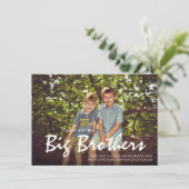 Photo Grossesse Big Brother Carte Faire-part bleue (Debout devant)