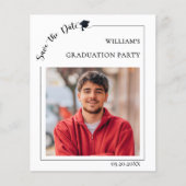 Photo guy modern simple Graduation Save the Date Flyer (Voorkant)