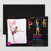 Photo Gymnastique invitation anniversaire Fille tu (Devant / Derrière)