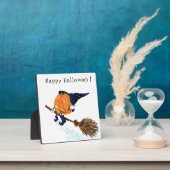 Photo Halloween Plaque Sorcière Citrouille Volant Broom (Insitu)