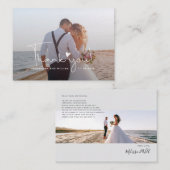 Photo Hand-Lettered Wedding Thank You Notitiekaartje (Voorkant / Achterkant)