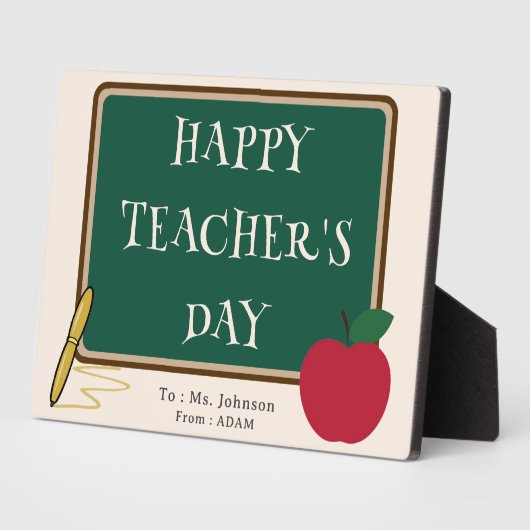 Photo Happy Teacher’s Day – Modern Custom Name Plaque (Côté)