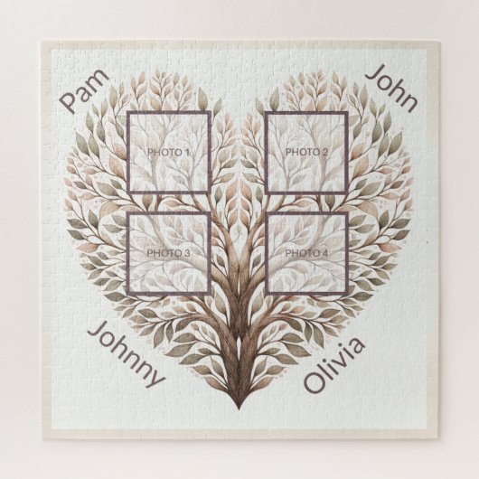 Photo Heart Puzzle Ajouter Quatre Photos (Vertical)