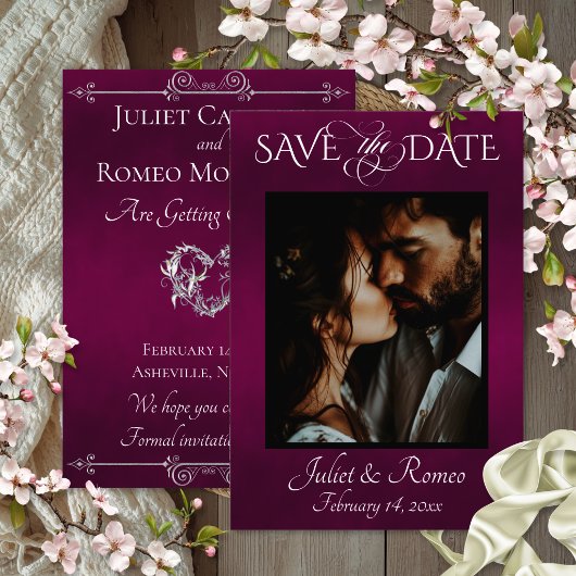Photo & Heart Save the Date sur Plum