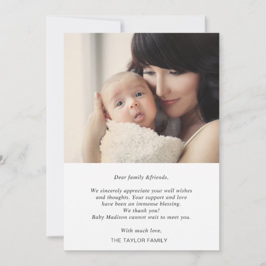 Photo Hello Baby Faire-part de naissance Card (Dos)