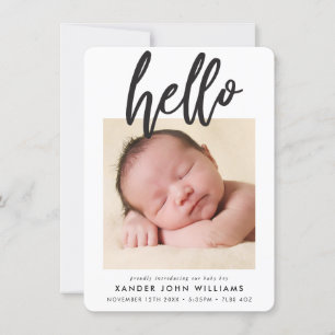 PHOTO HELLO moderne minima nouveau bébé merci