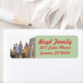 Photo Holiday Adresse de retour Étiquettes : Rouge (En situation)