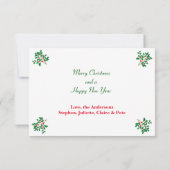 Photo Holly - Carte de Noël 3x5 (Dos)