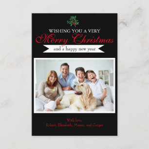 Photo Holly "Joyeux Noël" - Carte de Noël 3x5
