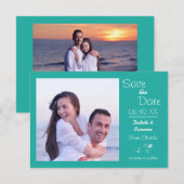Photo Horizontal sarcelle - 3x5 Save the Date (Devant / Derrière)