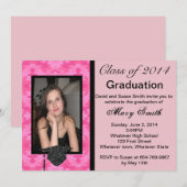 Photo Hot Pink Camouflage Graduation Invitation (Devant / Derrière)