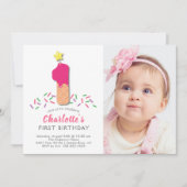 Photo Ice Cream 1er Birthday Invitation (Devant)