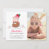 Photo Ice Cream 5TH Birthday Invitation (Devant)