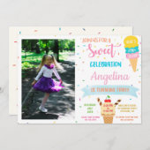 Photo Ice crème anniversaire invitation Soirée (Devant / Derrière)