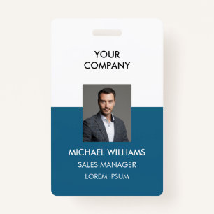Photo ID blanc Bleu Blanc Badge