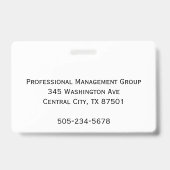 Photo ID clip vidéo Vacciné 2 côtés ID badge (Back)