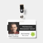 Photo ID clip vidéo Vacciné 2 côtés ID badge (Front with Clip)