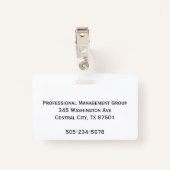 Photo ID clip vidéo Vacciné 2 côtés ID badge (Dos avec clip)