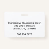 Photo ID clip vidéo Vacciné 2 côtés ID badge (Dos)