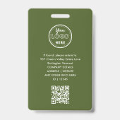 Photo ID entreprise de l'employé Moss Green Badge (Arrière)