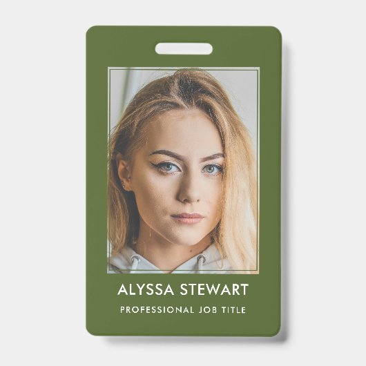 Photo ID entreprise de l'employé Moss Green Badge (Avant)