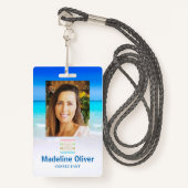 Photo ID Logo Ocean Beach Sea Lanyard Badge (Devant avec lanière)