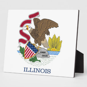 Photo Illinois State Flag Plaque