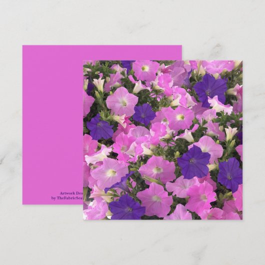 Photo Image Of Morning Glory Pink & Purple Flowers Kaart (Voorkant / Achterkant)