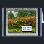 Photo Images pour la carte d'anniversaire de mon f<br><div class="desc">Souhaitez à votre cher frère un joyeux anniversaire et ajoutez une de vos propres photos qu'il appréciera aux bordures de cadre uniques sur cette carte. Des cadres bleus,  noirs et argentés pointent sur les photos. Modifier le libellé comme souhaité.</div>