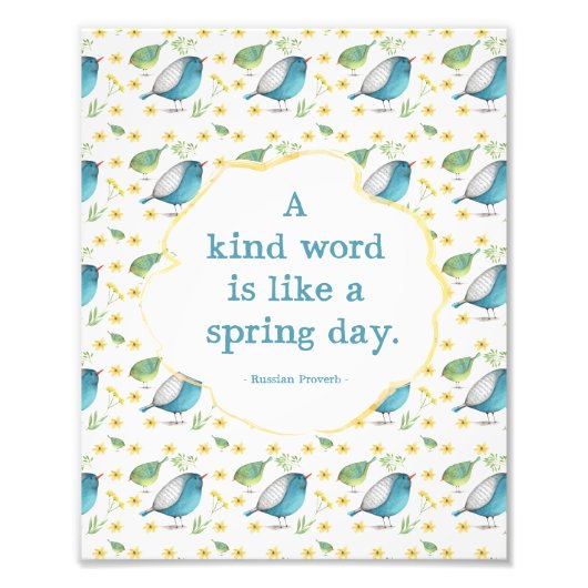 Photo Impression 8x10 - Citation sur la gentillesse (Devant)