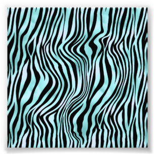 Photo Impression Animale Peau de Zèbre Turquoise Bleu Cl