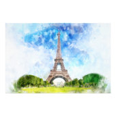 Photo Impression aquarelle de la Tour Eiffel sur fond de (Devant)
