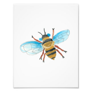 Photo Impression d'abeille à l'aquarelle 