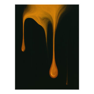 Photo Impression d'art abstrait sombre Golden Drip