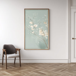 Photo Impression d'art mural floral Japandi minimaliste