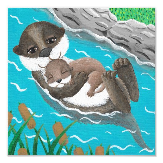 Photo Impression d'art "Otterly Adorable" 30x30 cm VTD (Devant)