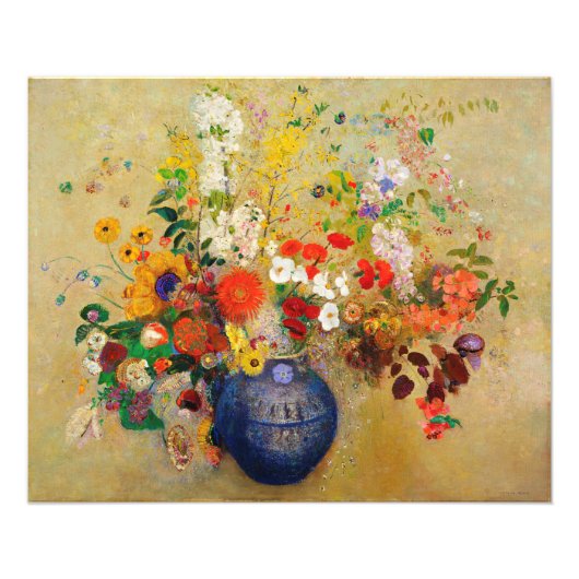 Photo Impression de peinture vintage à fleurs (Devant)