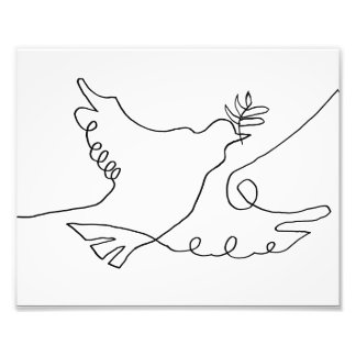 Photo Impression du dessin de ligne de colombe