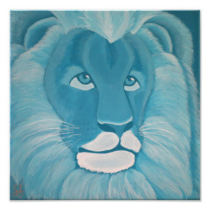 Photo Impression Lion Turquoise
