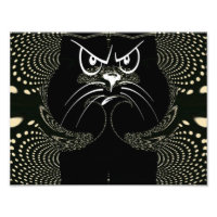 Impression numérique de chat en colère