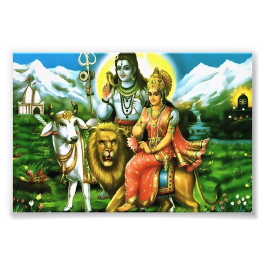 Photo Impression Shiva & Parvati (6 po x 4 po) (Devant)