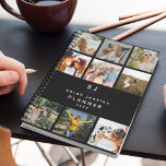 Photo initiale moderne/nom Collage 2025 Année<br><div class="desc">Papeterie personnelle simple tendance 2025 planificateur annuel. Design dispose d'une mise en page monogramme moderne et 9 photos de votre choix. Planificateur annuel (12 mois) avec des aperçus mensuels ouverts et des feuilles de planification hebdomadaires. L'arrière - plan noir peut être modifié en n'importe quelle couleur à l'aide de l'outil...</div>