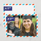 PHOTO INSERT AIRMAIL ~ Invitations Graduation Part (Devant / Derrière)