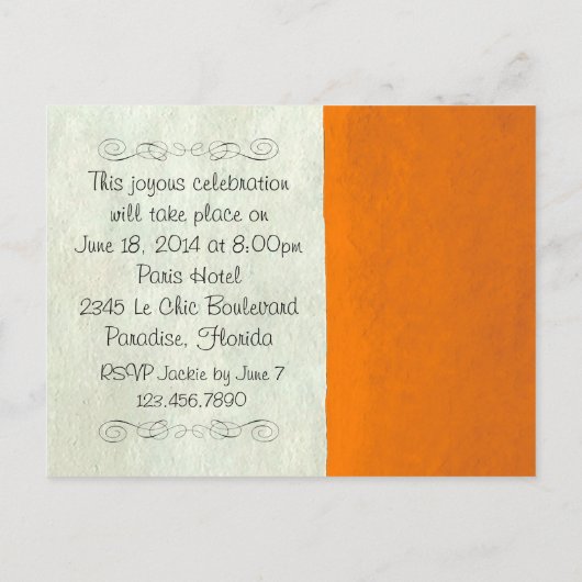 PHOTO INSERT ~ Carte postale / Invitation Annivers (Dos)