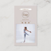 Photo Instagram moderne Carte de visite beige élég (Devant)