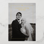 Photo intemporelle Mariage moderne Carte de remerc (Recto)