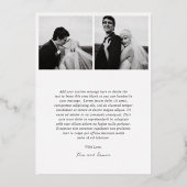 Photo intemporelle Mariage moderne Carte de remerc (Verso)