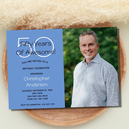 Photo Invitation à la fête du 50e anniversaire pou