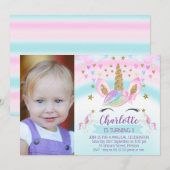 Photo Invitation à l'anniversaire de l'arc-en-ciel (Devant / Derrière)